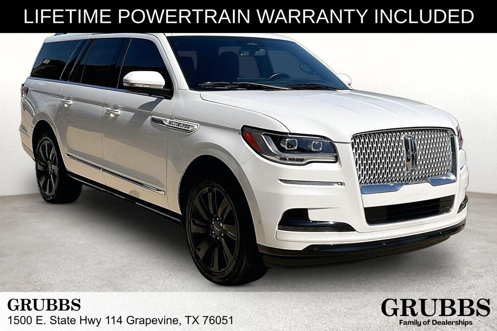 2022 Lincoln Navigator L Reserve in White Metallic — front three-quarter view