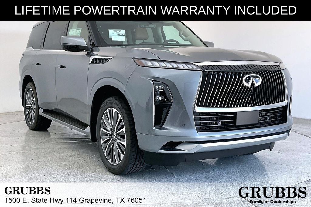 2027 INFINITI QX80 LUXE in Kcn — front three-quarter view