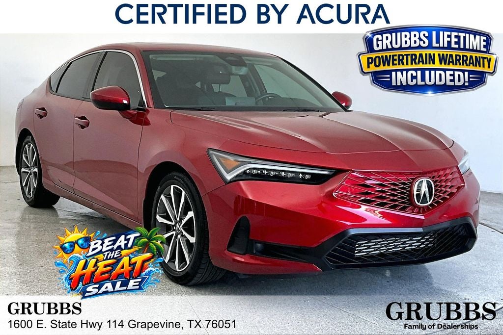 2026 Acura Integra Base in Performance Red Pearl — front three-quarter view