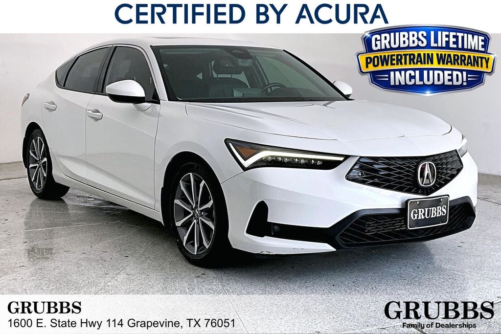 2024 Acura Integra Base in Platinum White Pearl — front three-quarter view