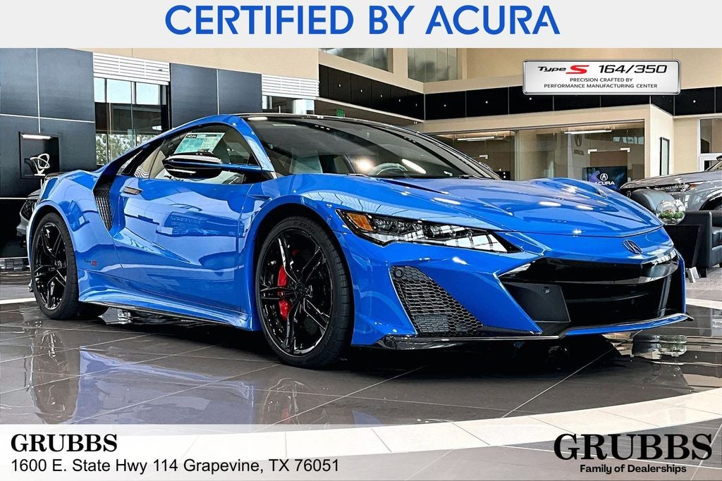 2022 Acura NSX Type S SH-AWD in Long Beach Blue Pearl — front three-quarter view