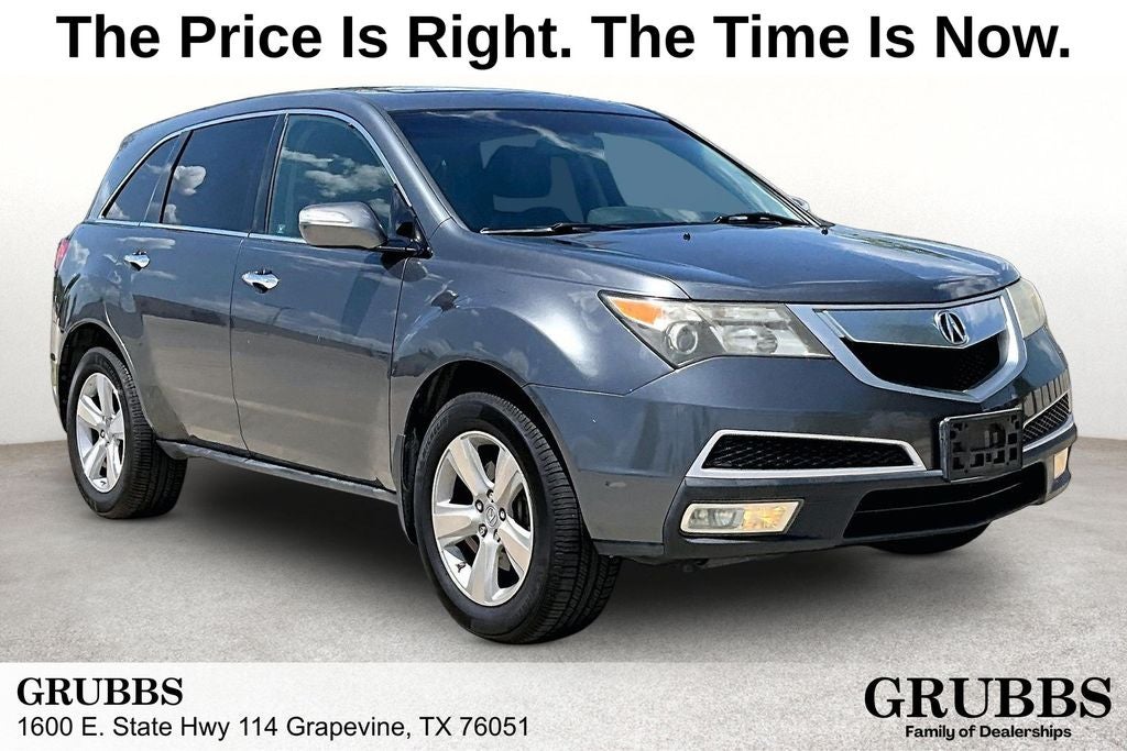 2011 Acura MDX Technology SH-AWD in Polished Metal Metallic — front three-quarter view