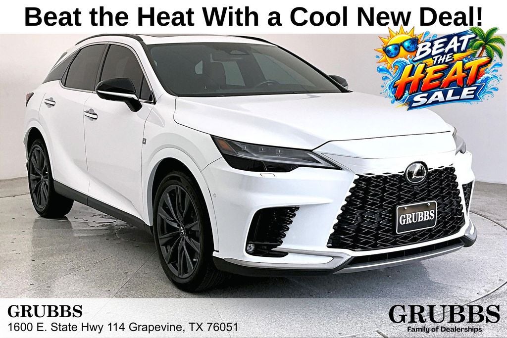 2024 Lexus RX 350 F Sport Handling in Ultra White — front three-quarter view