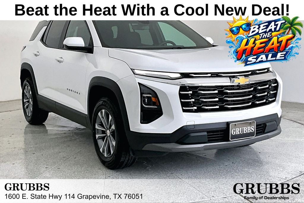 2025 Chevrolet Equinox LT in Summit White — front three-quarter view