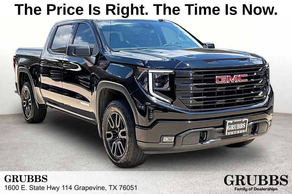 2024 GMC Sierra 1500 Elevation in Onyx Black — front three-quarter view
