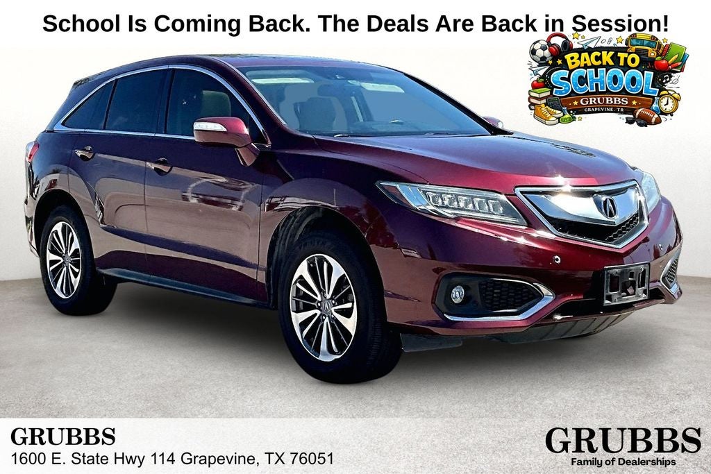 2017 Acura RDX Advance Package in Basque Red Pearl II — front three-quarter view