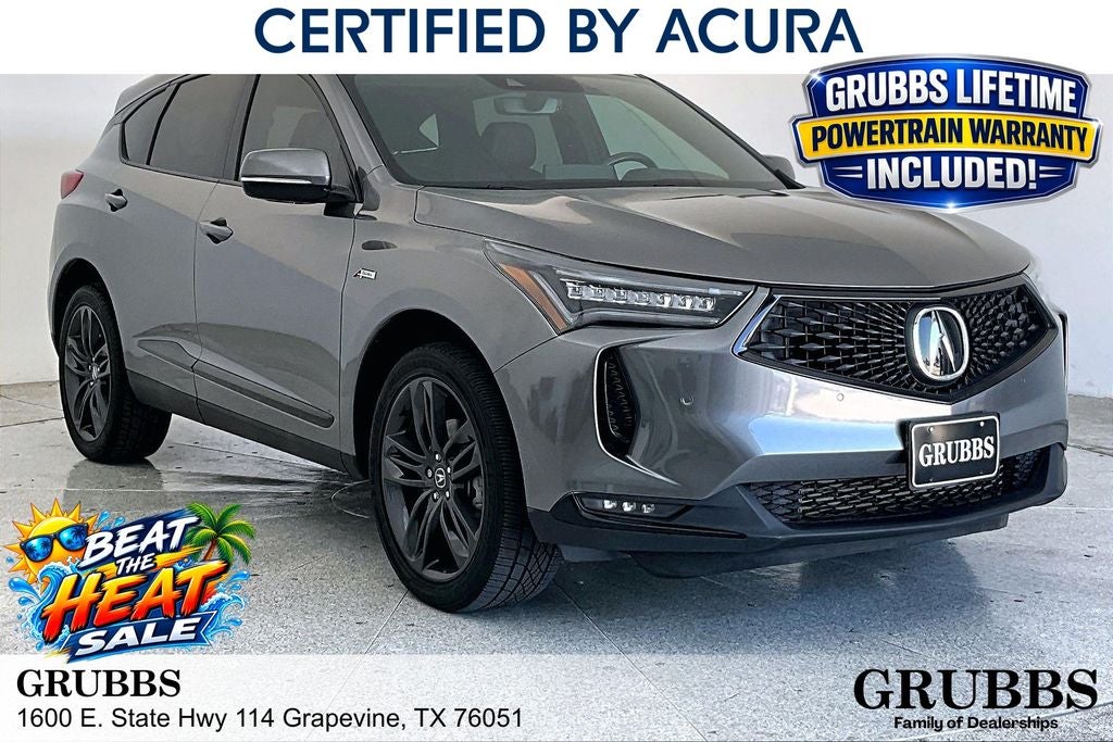 2023 Acura RDX A-Spec Package in Lunar Silver Metallic — front three-quarter view