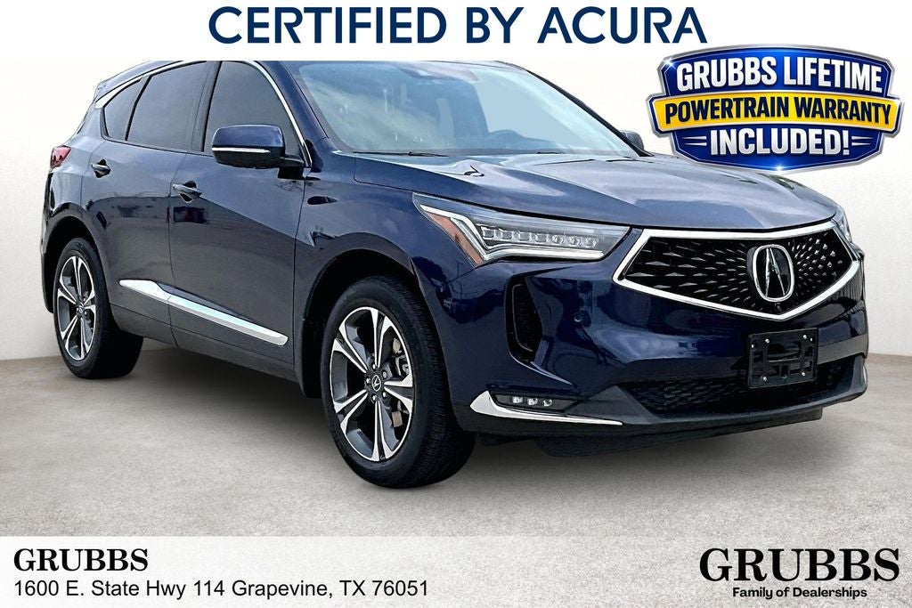 2024 Acura RDX Advance Package SH-AWD in Fathom Blue Pearl — front three-quarter view