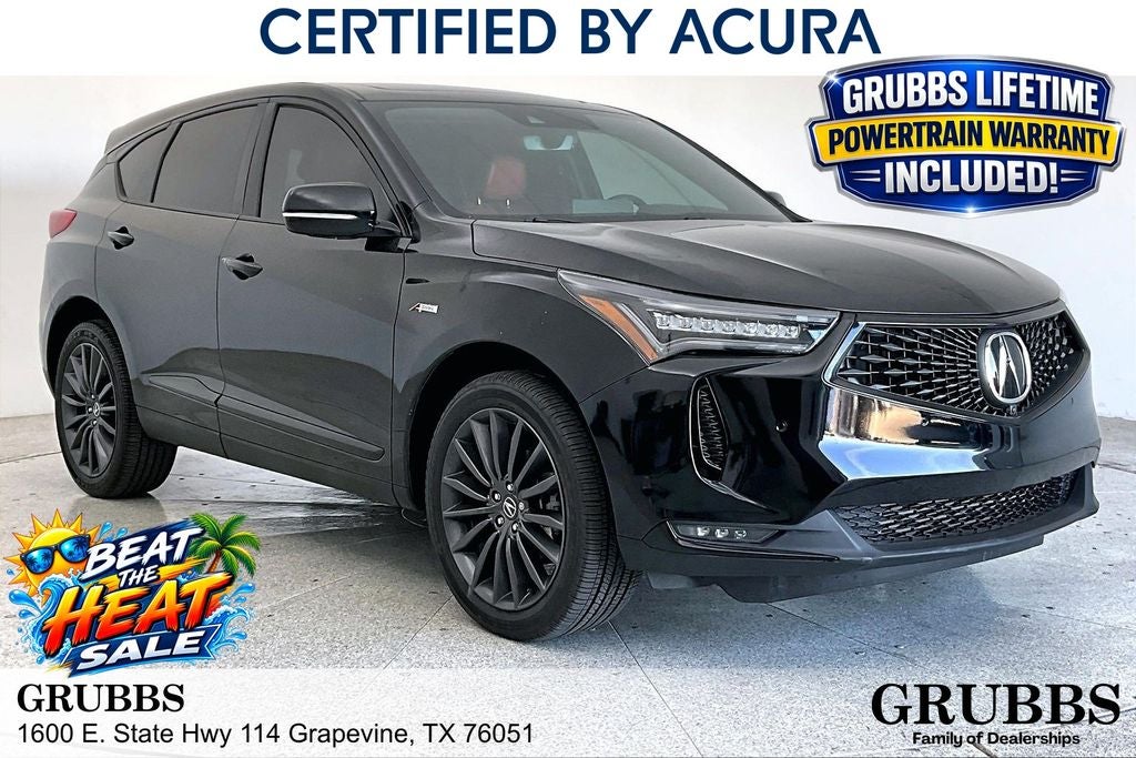2024 Acura RDX A-Spec Advance Package SH-AWD in Majestic Black Pearl — front three-quarter view