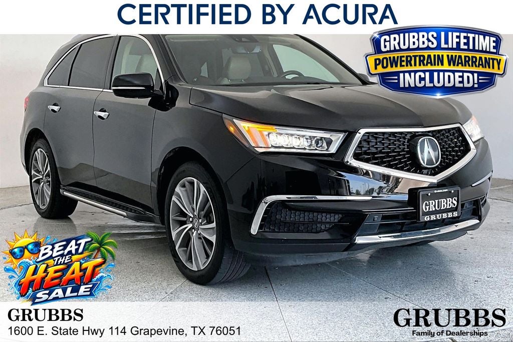 2018 Acura MDX 3.5L SH-AWD w/Technology & Entertainment Pkgs in Black Copper Pearl — front three-quarter view