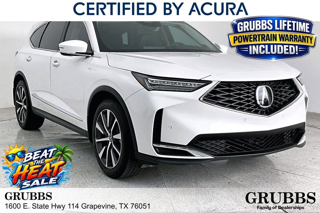 2026 Acura MDX Technology Package in Platinum White Pearl — front three-quarter view