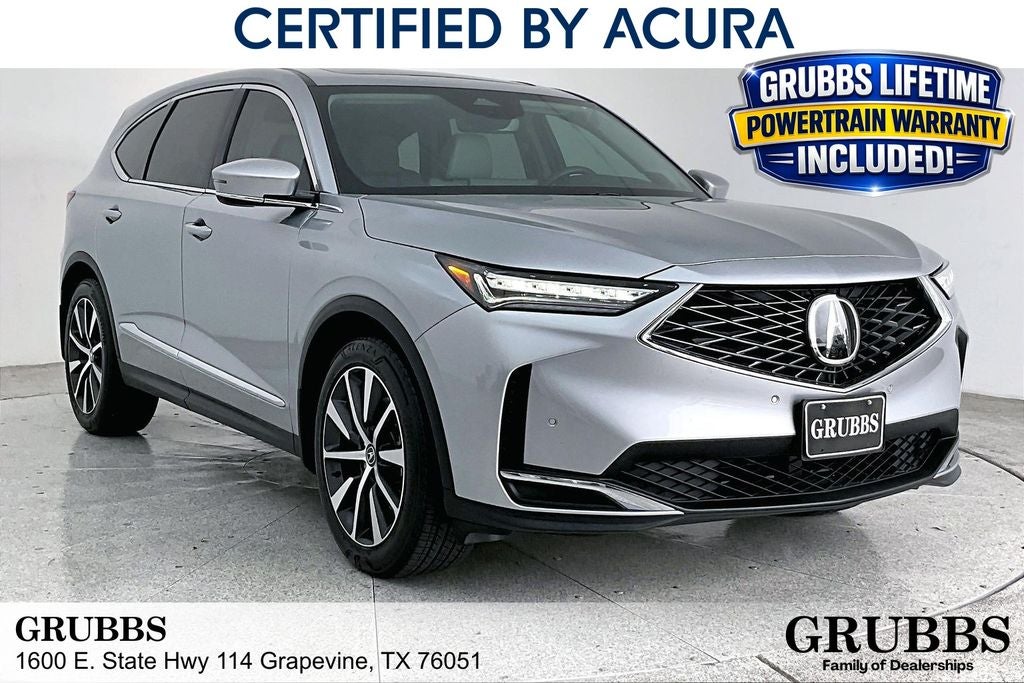 2026 Acura MDX Technology Package in Solar Silver Metallic — front three-quarter view