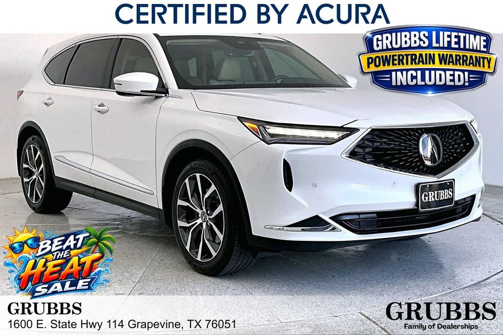 2024 Acura MDX Technology in Platinum White Pearl — front three-quarter view