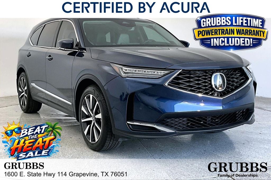 2026 Acura MDX Technology Package in Canyon River Blue Metallic — front three-quarter view