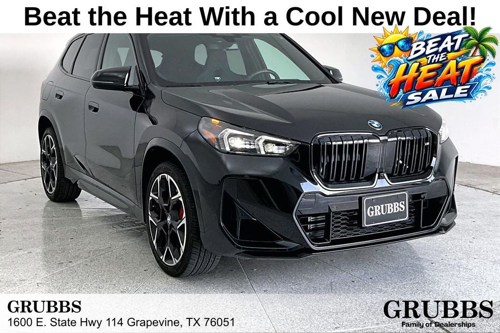 2026 BMW X1 M35i in Black Sapphire Metallic — front three-quarter view