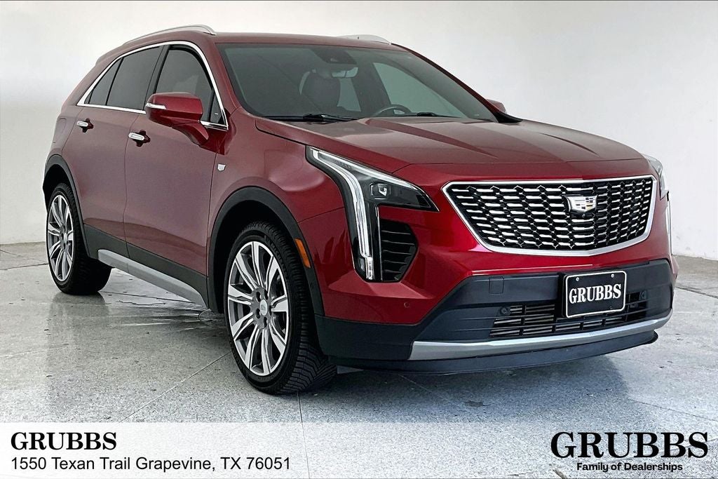 2021 Cadillac XT4 Premium Luxury in Infrared Tintcoat — front three-quarter view