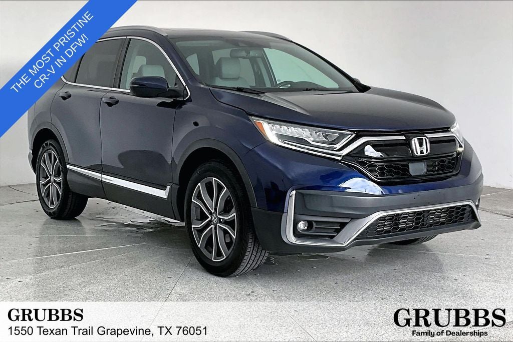 2020 Honda CR-V Touring in Blue — front three-quarter view