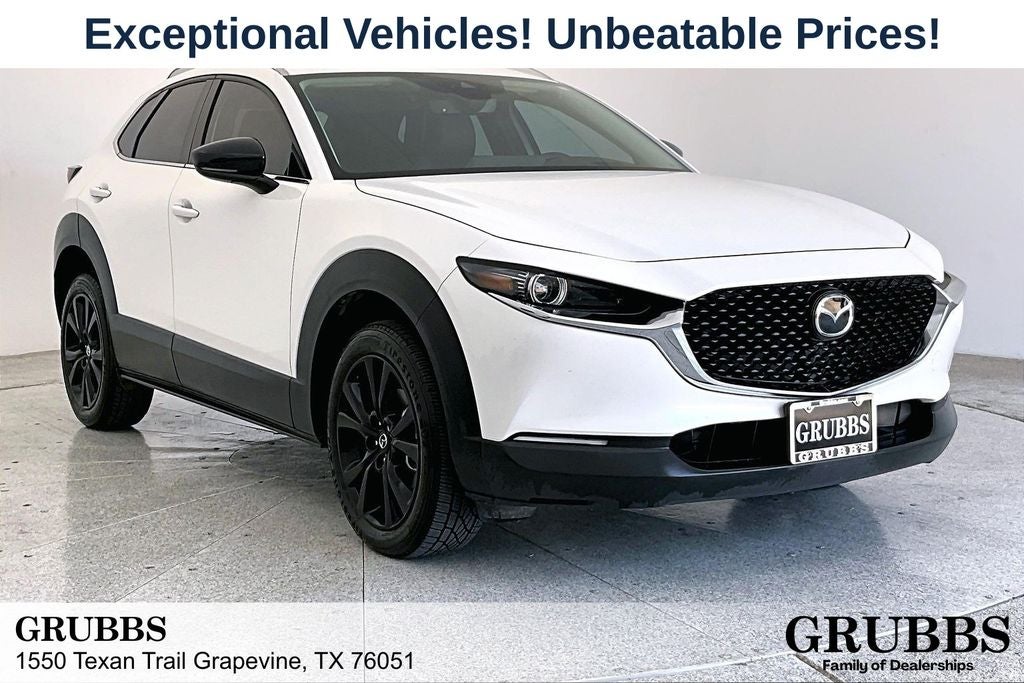 2023 Mazda Mazda CX-30 2.5 Turbo Premium Package in Snowflake White Pearl Mica — front three-quarter view