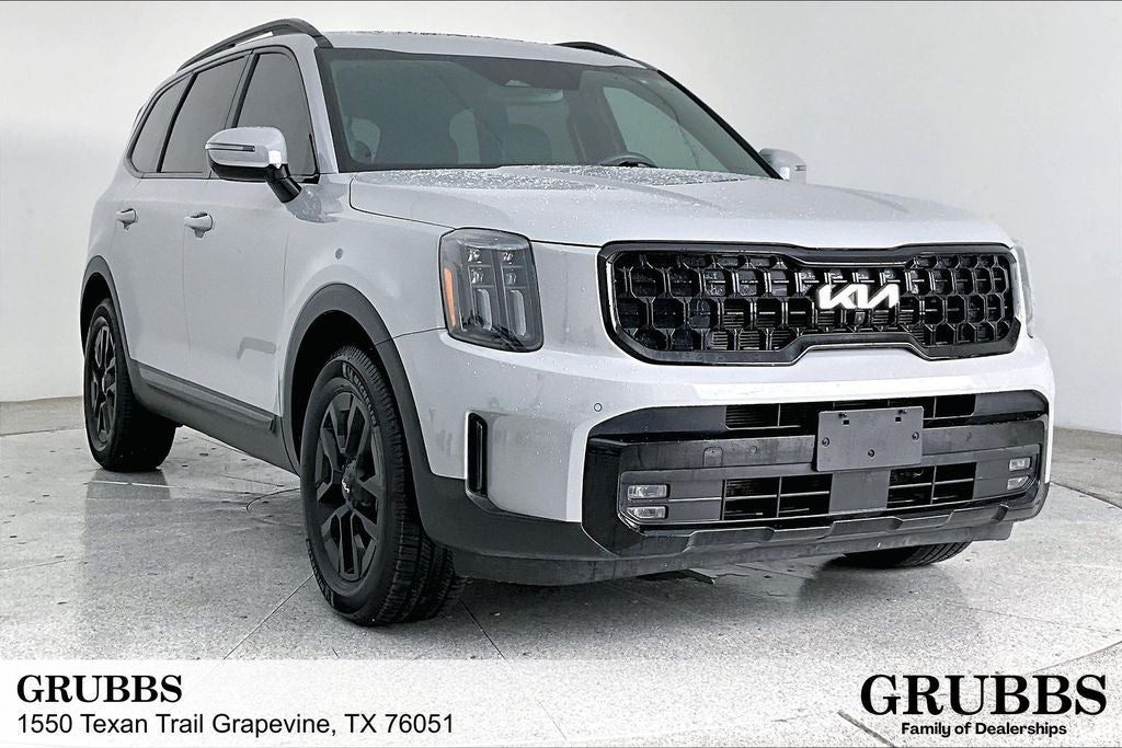 2024 Kia Telluride SX X-Pro in Wolf Gray — front three-quarter view