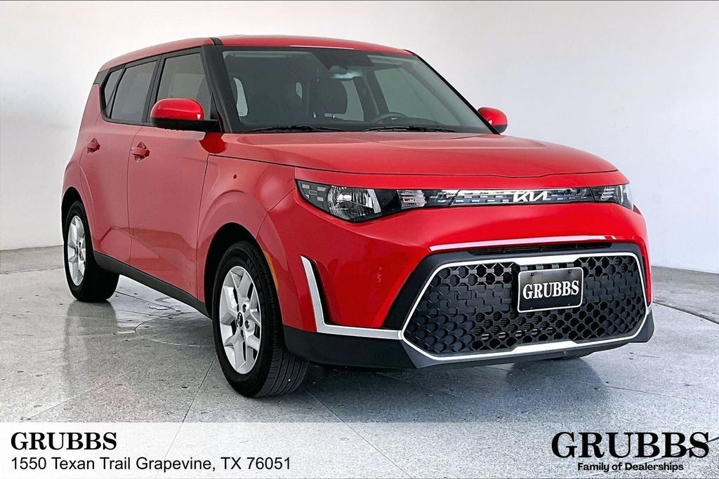 2024 Kia Soul S in Inferno Red — front three-quarter view