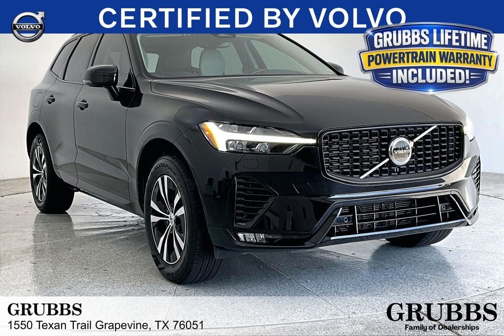 2024 Volvo XC60 B5 Core in Onyx Black Metallic — front three-quarter view
