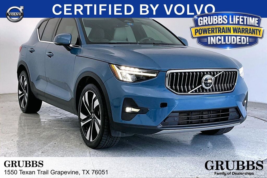 2023 Volvo XC40 Ultimate in Blue — front three-quarter view